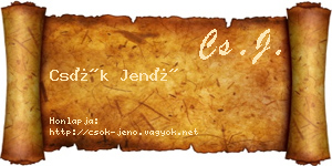 Csók Jenő névjegykártya
